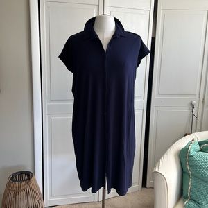 Eileen Fisher navy stretch viscose dress